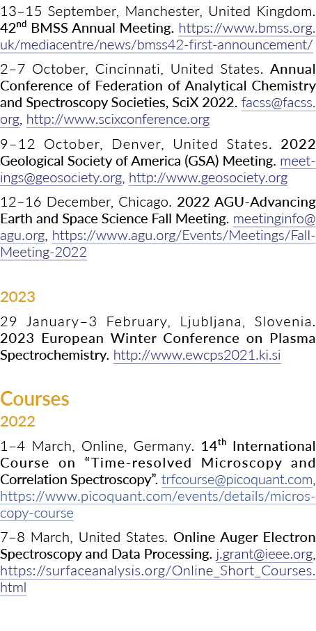 13 15 September, Manchester, United Kingdom  42nd BMSS Annual Meeting  https:  www bmss org uk mediacentre news bmss4   