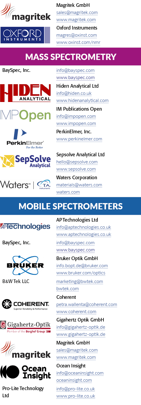  object Rectangle ,Magritek GmbH sales magritek com www magritek com, object Rectangle ,Oxford Instruments magres oxi   