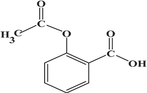 Chemical structure of aspirin.
