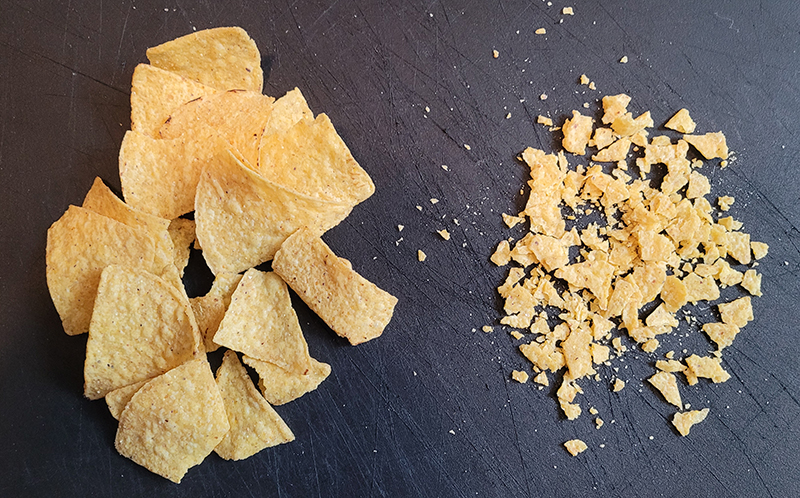 Figure 1: Photo of crisps/chips, whole and crumbs