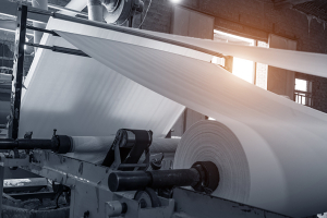 Photo of paper production in a paper mill