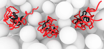 Depiction of the state of the protein α-synuclein in living, healthy cells. Credit: Philipp Selenko