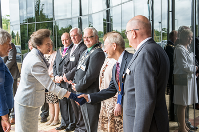 Photo of HRH Princess Anne meeting Renishaw staff