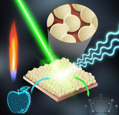 Diagram showing the flame nanoparticle deposition used to produce the SERS nano-sensors